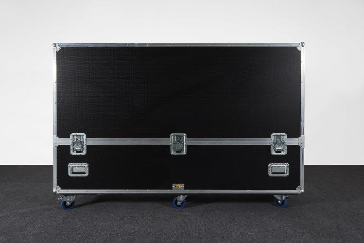 [SC-2XFWD85X80H] ShowCase -DUAL 85" TV Pro Panel Roadcase 2004 long x 590 wide 1347 High.webp