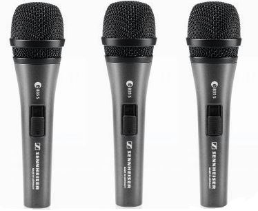 Sennheiser E835-S Dynamic Vocal Microphone w/Switch (Set of 3)