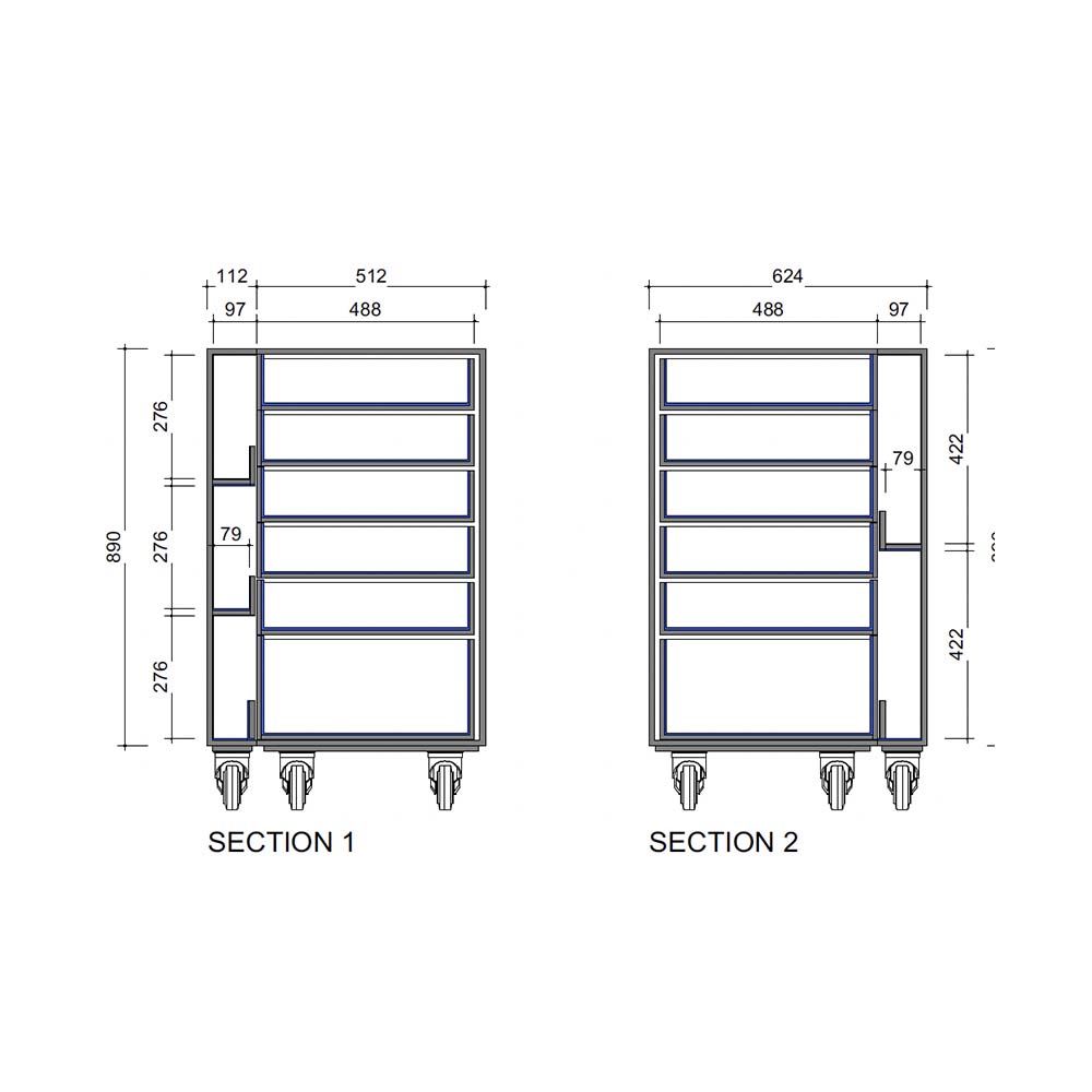 ShowCase - 6 x Drawers ​case