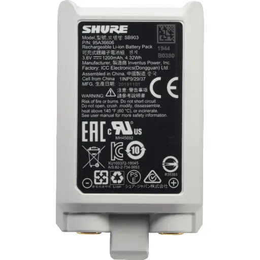 [SB903] Shure SB903 Rechargeable Battery For SLX-D Transmitters 